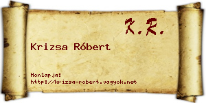 Krizsa Róbert névjegykártya