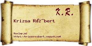 Krizsa Róbert névjegykártya